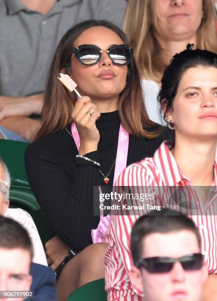 Jade Thirlwall attends day one of the Wimbledon Tennis Championships at the All England Lawn Tennis and Croquet Club on July 3, 2017 in London,...