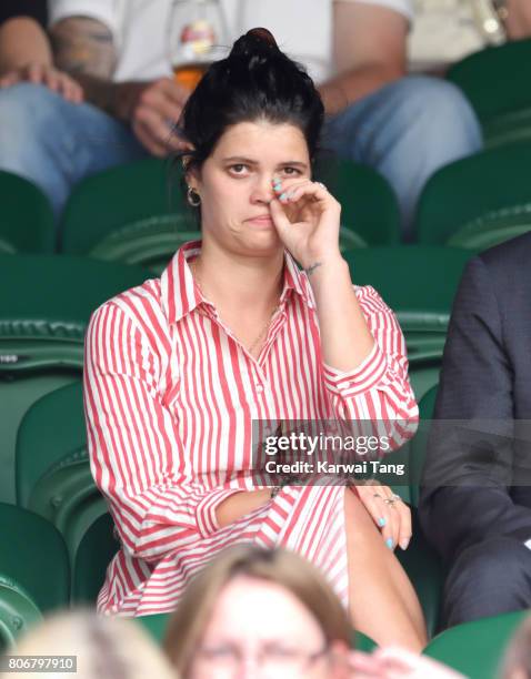 Pixie Geldof attends day one of the Wimbledon Tennis Championships at the All England Lawn Tennis and Croquet Club on July 3, 2017 in London, United...