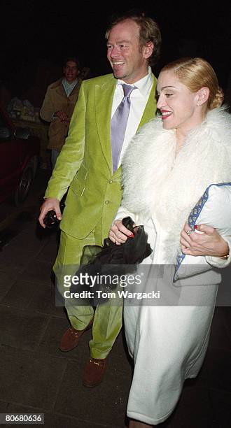 Madonna and David Collins leaving bar Vendome on December 16, 1995 in London, England.