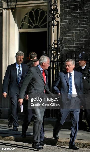 Of Barclays Bank, John Varley , leaves Downing Street with other leading bankers following talks with the British Prime Minister Gordon Brown on...