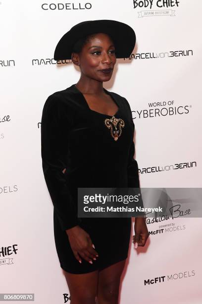 Nikeata Thompson is seen during the Marcel Von Berlin 'Genesis' collection presentation on July 3, 2017 in Berlin, Germany.