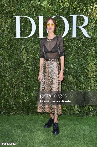 Aymeline Valade attends 'Christian Dior, couturier du reve' Exhibition Launch celebrating 70 years of creation at Musee Des Arts Decoratifs on July...