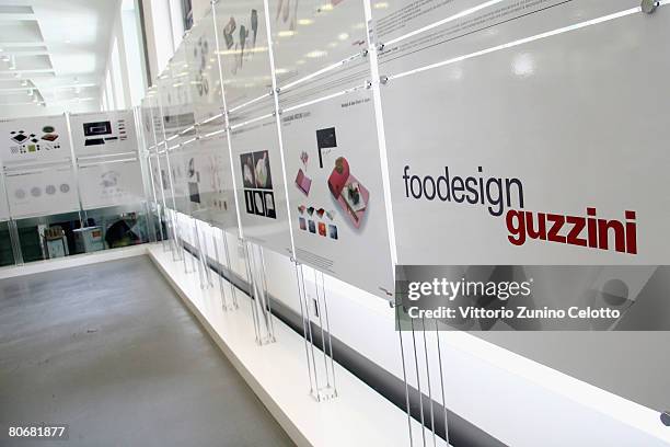 General view of the the exhibition Multipli di Cibo Foodesign Guzzini, held at the Triennale di Milano on April 15, 2008 in Milan, Italy. The...