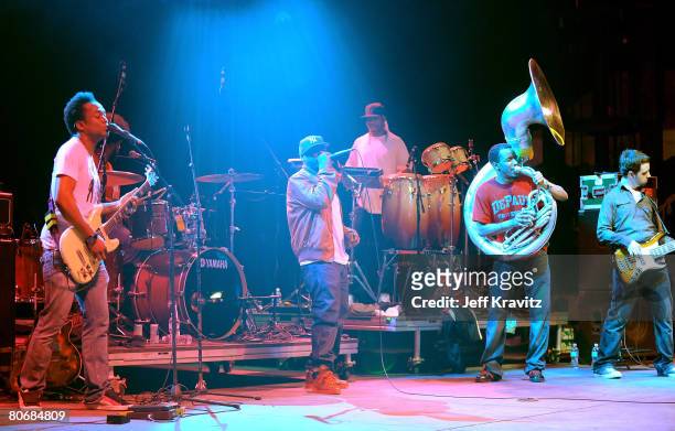 The Roots perform onstage during day 2 of the 6th Annual Langerado Music Festival at Big Cypress Seminole Reservation on March 7, 2008 in the...