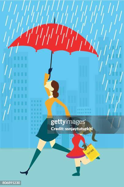rainy season , - kids problem solving stock illustrations