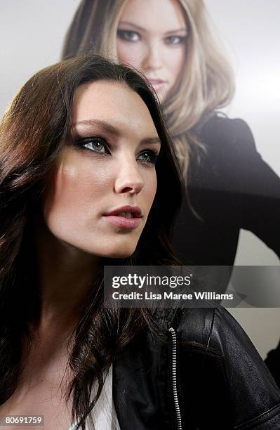 Finalist Kristy poses for a photograph during rehearsals for the launch party of Australia's Next Top Model at b2Studios on April 16, 2008 in Sydney,...