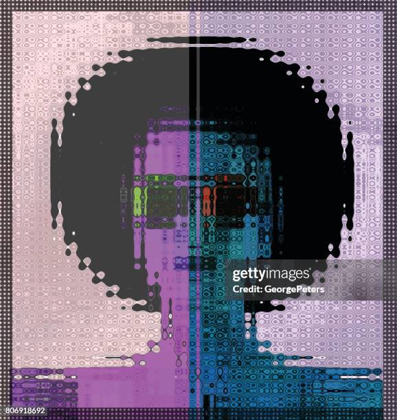 multiple exposure illustration of a glamorous woman and half tone pattern - multiple exposure portrait stock illustrations