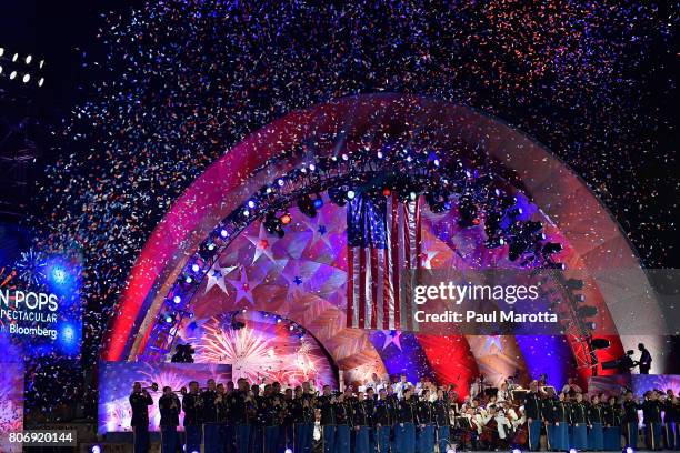 Conductor Keith Lockhart leads the Boston Pops Esplanade Orchestra in the Boston Pops Fireworks Spectacular Rehearsal on July 3, 2017 in Boston,...