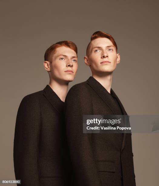 Studio portrait of twins