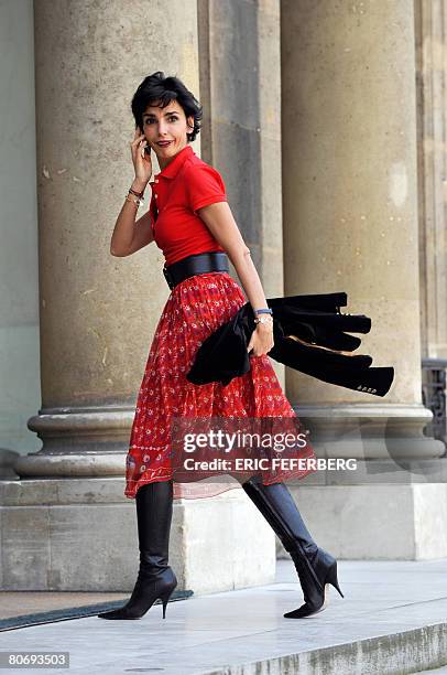 French Justice minister Rachida Dati arrives at the Elysee Palace, on April 16, 2008 in Paris, to attend a meeting between French president Nicolas...