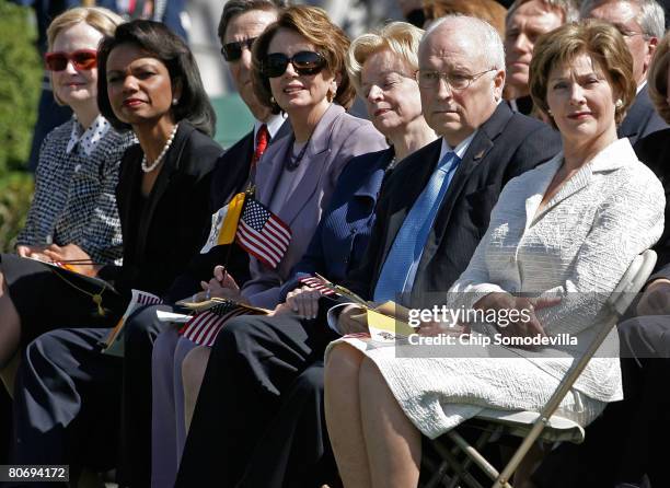 Ambassador to the Holy See Francis Rooney, Secretary of State Conoleeza Rice, Paul Pelosi, Speaker of the House Nancy Peloi, Lynne Cheney, Vice...