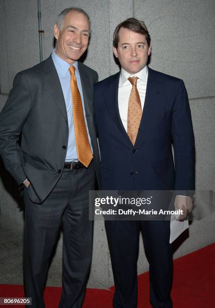 Boardmember Charles Bendit and actor Matthew Broderick attend the 2008 PENCIL Spring Gala at Cipriani's Wall Street on April 15, 2008 in New York...