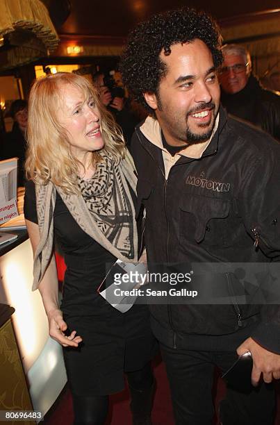 Annette Humpe and Adel Tawil of the musical duo Ich und Ich attend the performance of The Beatles revival band Rain - The Beatles Experience at the...