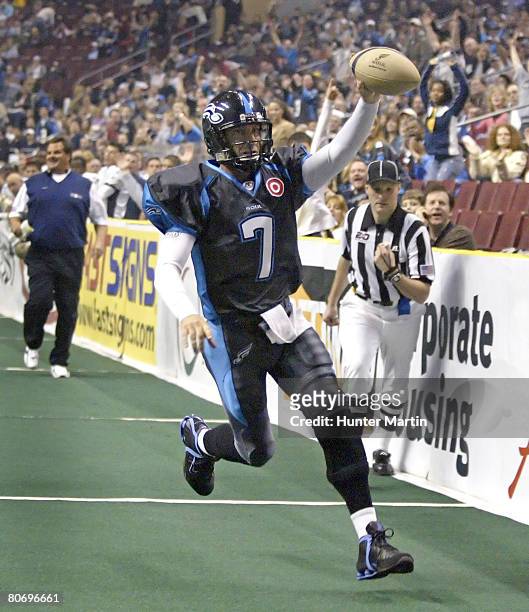 Philadelphia Soul quarterback Tony Graziani runs in for a first-quarter touchdown versus Tampa Bay at the Wachovia Center in Philadelphia,...