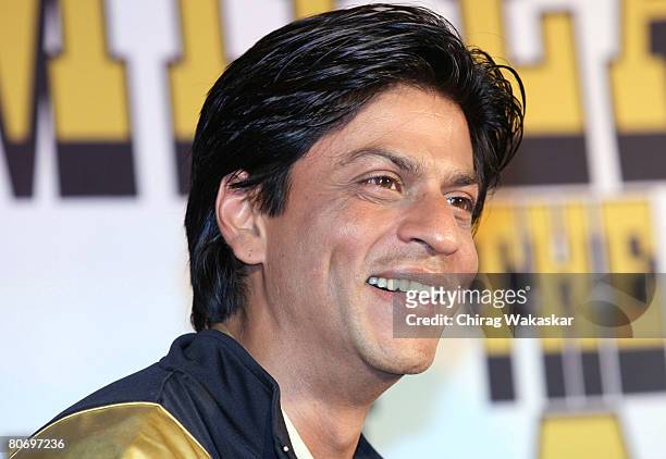 Bollywood Superstar Shah Rukh Khan at the launch of the music album for his Cricket team Kolkata Knight Riders at Hotel Taj Land's End on April 16,...