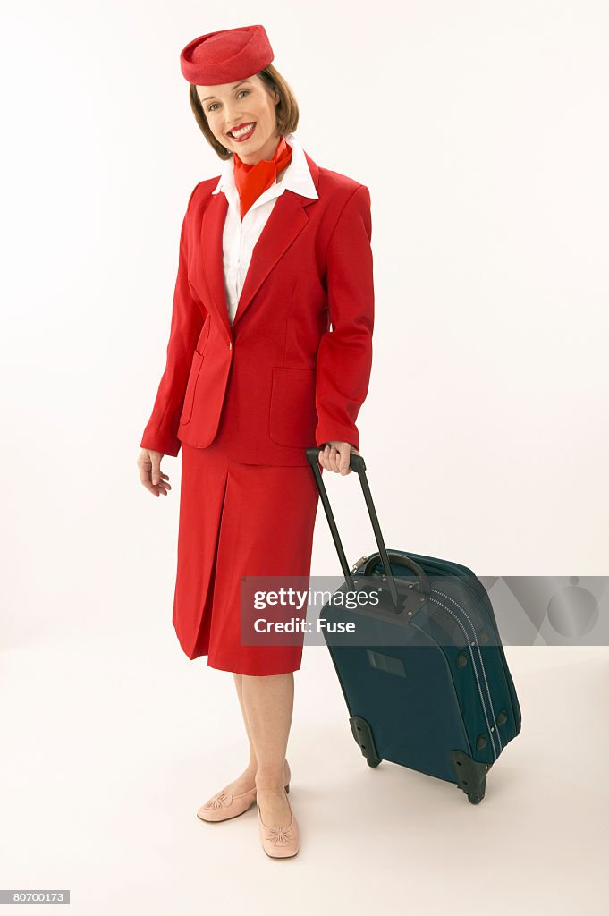 Flight Attendant in Red
