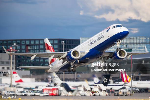 british airways embraer erj-190 - british airways plane stock pictures, royalty-free photos & images