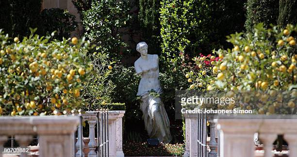 Replica of an antique Aphrodite statue is seen in the lemon tree garden of Hotel Giardino, seen on April 16, 2008 in Ascona, Switzerland. The German...