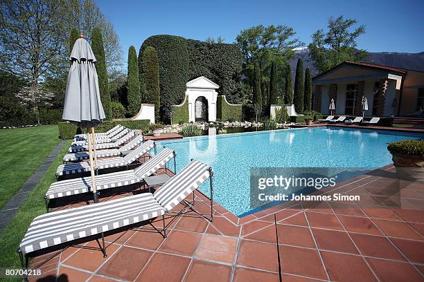 General view of the outside wellness area of Hotel Giardino, seen on April 16, 2008 in Ascona, Switzerland. The German football national team will be...