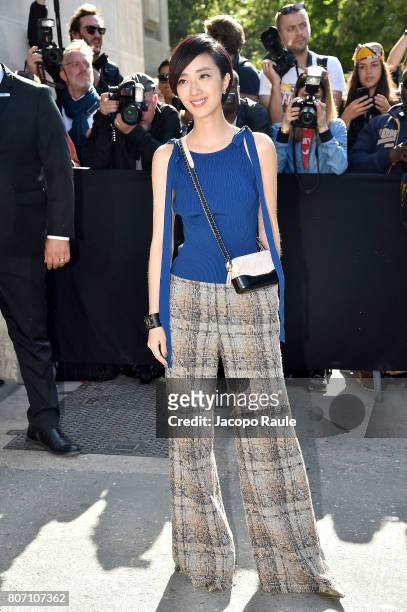 Gwei Lun-Mei is seen arriving at the 'Chanel' show during Paris Fashion Week - Haute Couture Fall/Winter 2017-2018 on July 4, 2017 in Paris, France.