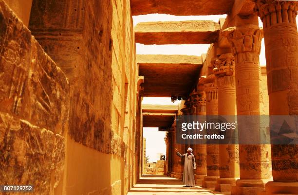an egyptian temple watcher is on display to visitors. - egypt temple stock pictures, royalty-free photos & images
