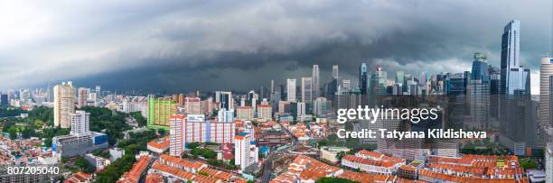 singapore city panorama - cingapura stock pictures, royalty-free photos & images