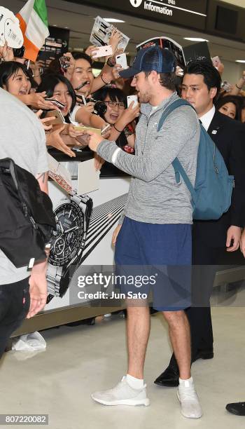 Niall Horan is seen upon arrival at Narita International Airport on July 4, 2017 in Narita, Japan.