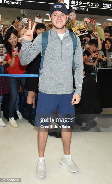 Niall Horan is seen upon arrival at Narita International Airport on July 4, 2017 in Narita, Japan.