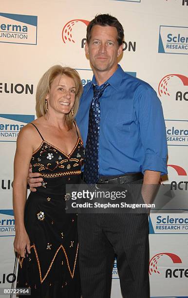 Actor James Denton and wife Erin O'Brien attend "Cool Comedy - Hot Cuisine" Benefit Gala at the Four Seasons Beverly Wilshire on April 16, 2008 in...