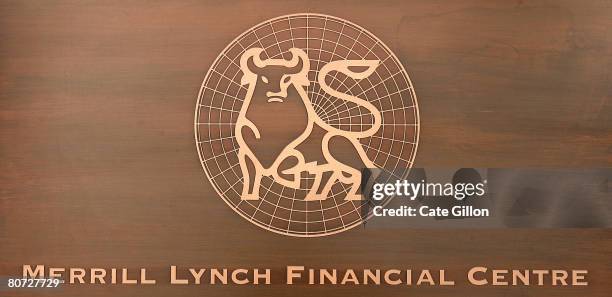 The company logo is dsiplayed outside the British headquarters of Merril Lynch on April 17, 2008 in London, England. The American investment firm has...