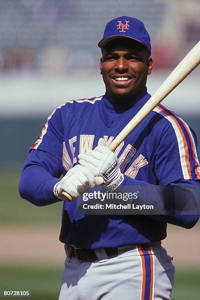 Bobby Bonilla of the New York Mets before a baseball game on April15, 1992 at Shea Stadium in New York, New York.