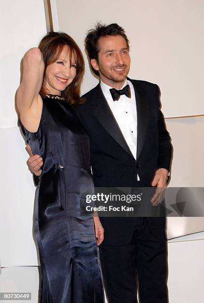 Nathalie Baye and Edouard Baer pose at the Cesar Film Awards 2008 Press Room Theatre du Chatelet on February 22, 2008 in Paris, France.