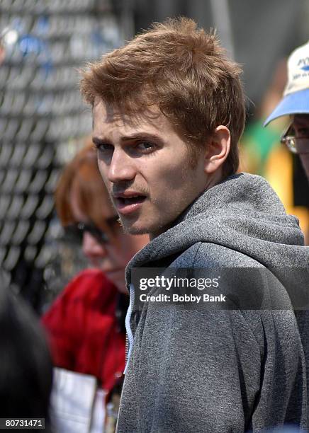 Hayden Christensen on Location for "New York, I Love You" on the streets of Manhattan on April 16, 2008 in New York City.