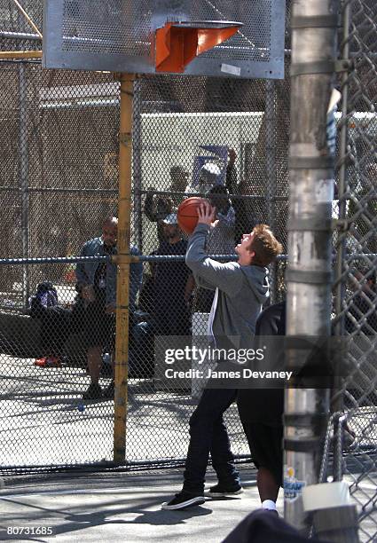 Actor Hayden Christensen filming on location for "New York, I Love You" on April 16, 2008 in New York City.