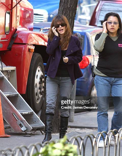 Actress Rachel Bilson filming on location for "New York, I Love You" on April 16, 2008 in New York City.