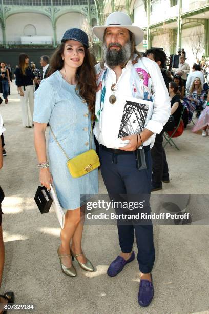 Amandine de La Richardiere and Sebastien Tellier attend the Chanel Haute Couture Fall/Winter 2017-2018 show as part of Haute Couture Paris Fashion...