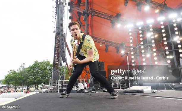 Royal Blood perform at the Roskilde Festival on June 29, 2017 in Roskilde, Denmark.