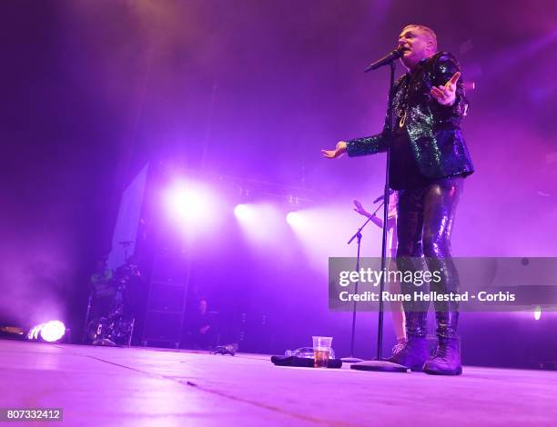 Erasure perform at the Roskilde Festival on June 29, 2017 in Roskilde, Denmark.