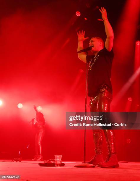 Erasure perform at the Roskilde Festival on June 29, 2017 in Roskilde, Denmark.