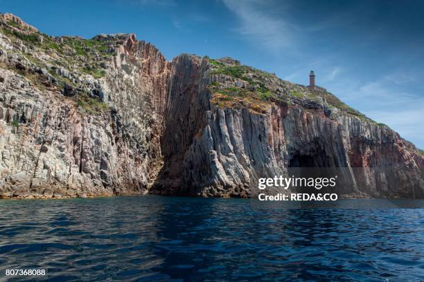 Il faro. Capo Sandalo. Isola di S.Pietro. Carloforte. Carbonia_Iglesias. Sardinia. Italy. Europe.