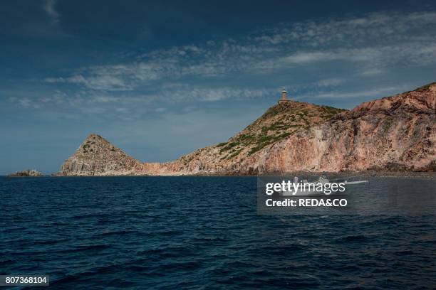 Il faro. Capo Sandalo. Isola di S.Pietro. Carloforte. Carbonia_Iglesias. Sardinia. Italy. Europe.