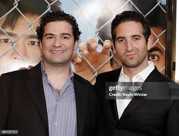 Writer/directors Jon Hurwitz and Hayden Schlossberg arrive at the premiere of New Line Cinema's "Harold & Kumar Escape From Guantanamo Bay" at the...