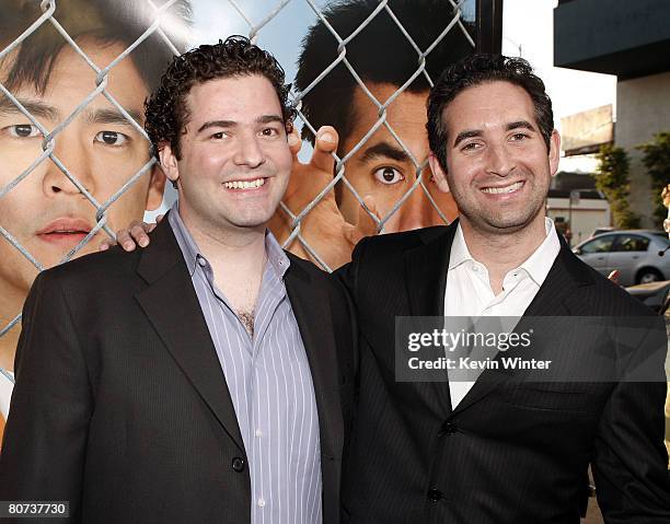 Writer/directors Jon Hurwitz and Hayden Schlossberg arrive at the premiere of New Line Cinema's "Harold & Kumar Escape From Guantanamo Bay" at the...