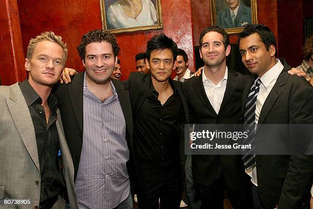 Actor Neil Patrick Harris, director Jon Hurwitz, actor John Cho, director Hayden Schlossberg and actor Kal Penn attend the "Harold and Kumar Escape...