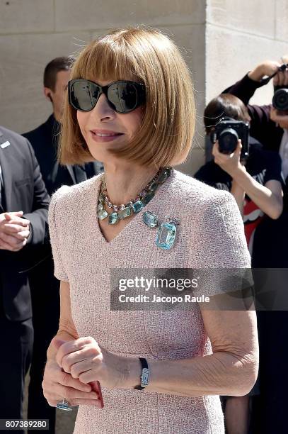 Anna Wintour is seen arriving at the 'Chanel' show during Paris Fashion Week - Haute Couture Fall/Winter 2017-2018 on July 4, 2017 in Paris, France.