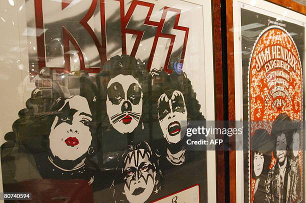 View of the poster design for concert of Kiss at the Onondaga County War Memorial, Syracuse,New York estimated between 3,000 and 5,000 USD, from...