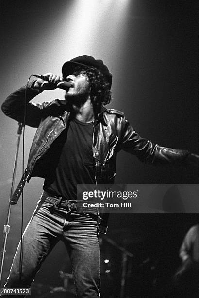 Bruce Springsteen performs with The E-Street Band at Alex Cooley's Electric Ballroom on August 21, 1975 in Atlanta, Georgia.