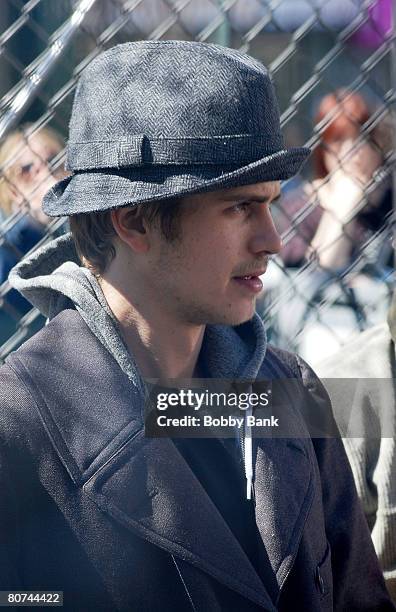 Hayden Christensen on Location for "New York, I Love You" on the streets of Manhattan on April 16, 2008 in New York City.