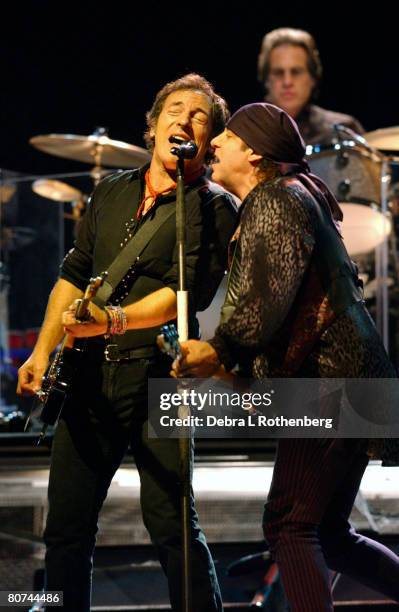 Bruce Springsteen, Max Weinberg and Steven Van Zandt of Bruce Springsteen and the E Street Band