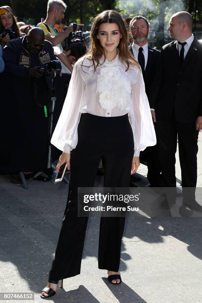 Calu Rivero arrives at the Chanel Haute Couture Fall/Winter 2017-2018 show as part of Haute Couture Paris Fashion Week on July 4, 2017 in Paris,...